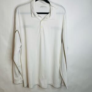 Nike Golf Fit Dry White Long Sleeve Polo Sz XL